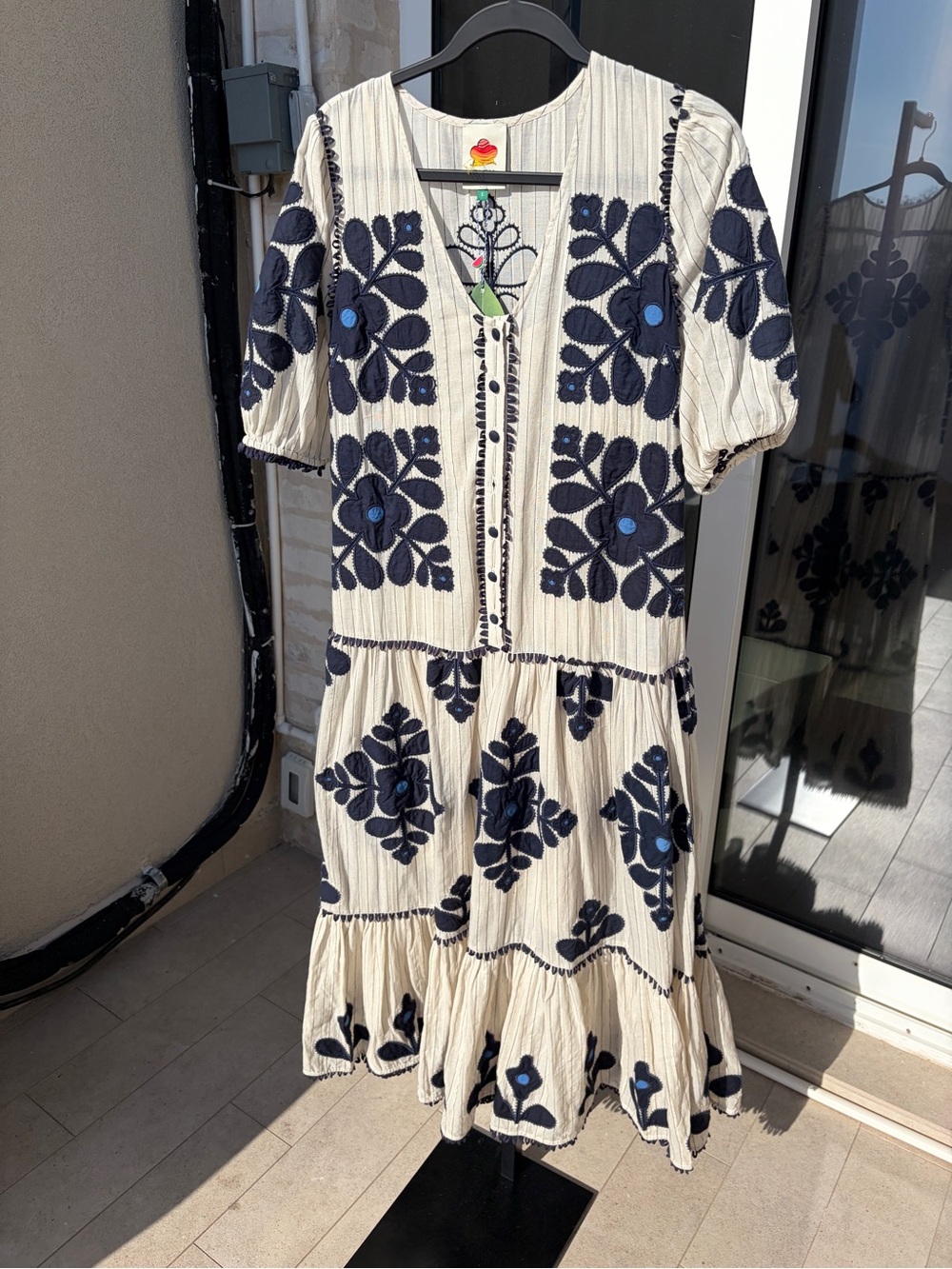 Farm Rio: Blue And Off-white Cut
Work Maxi Dress - Picture 5 of 7